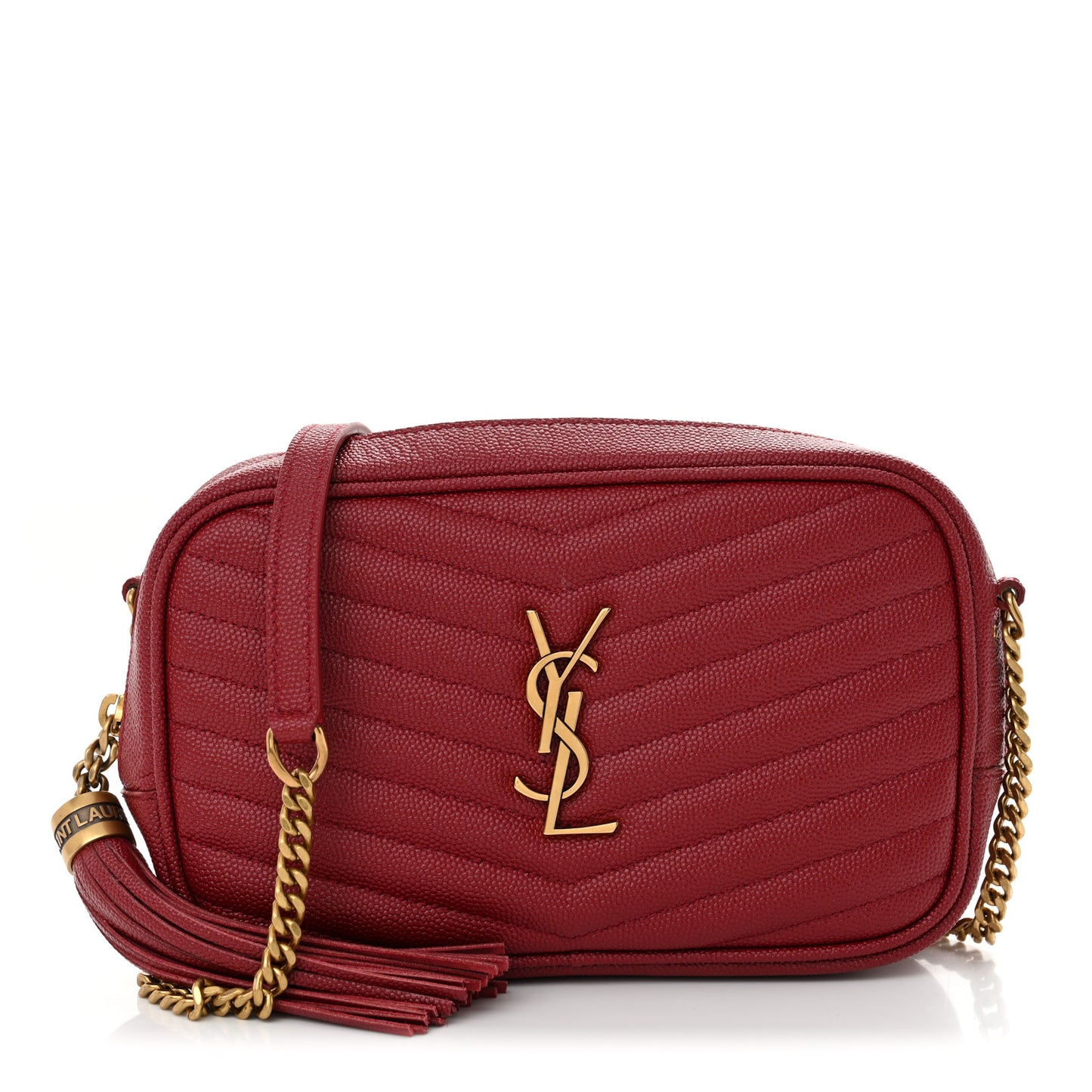 Grain De Poudre Matelasse Monogram Mini Lou Camera Bag Opyum Red