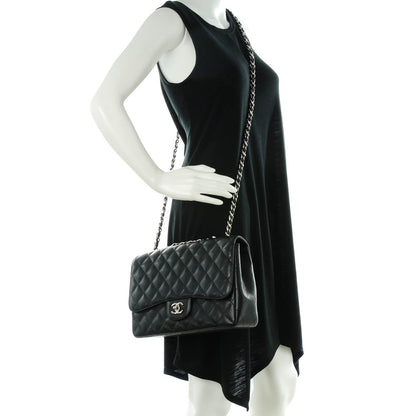 Chanel Caviar Quilted Jumbo Single Flap Black 2 of 8