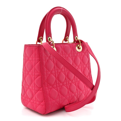 Christian Dior Lambskin Cannage Medium Lady Dior Fuchsia 3 of 16