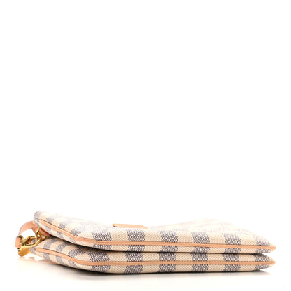 Louis Vuitton Damier Azur Double Zip Pochette 4 of 12