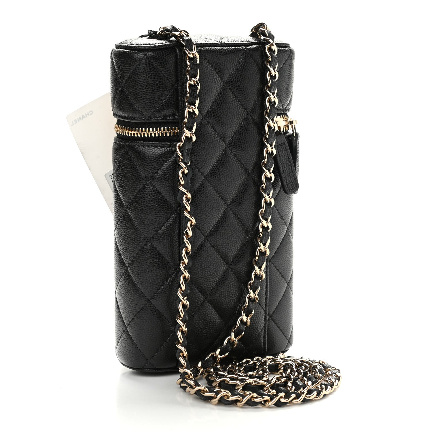 Chanel Caviar Quilted Phone Holder With Chain Black 3 of 9