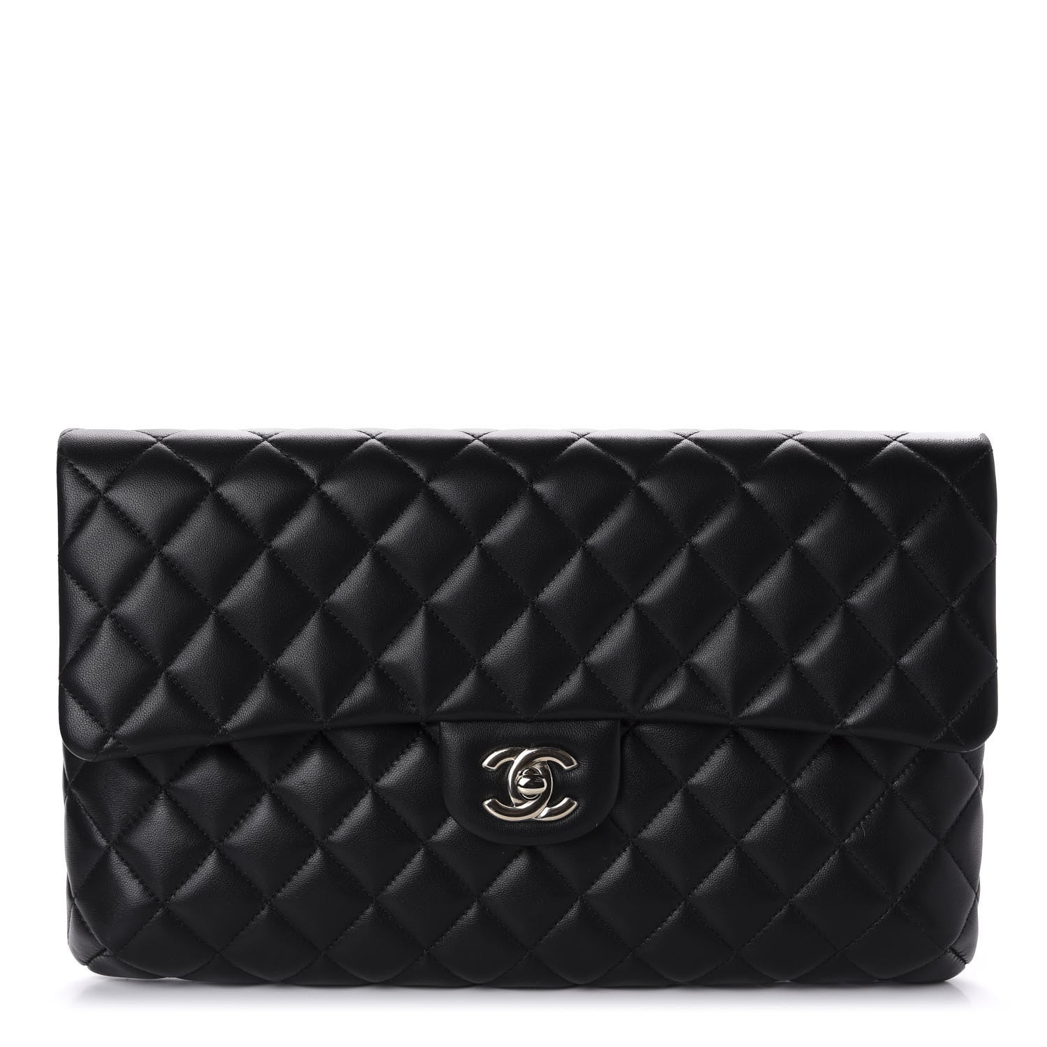 Chanel Lambskin Quilted Flap Clutch Black 1 of 11