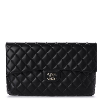 Chanel Lambskin Quilted Flap Clutch Black 1 of 11