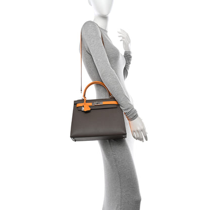 Hermes Epsom Horseshoe Kelly Sellier 28 Etain Jaune D'or 3 of 11