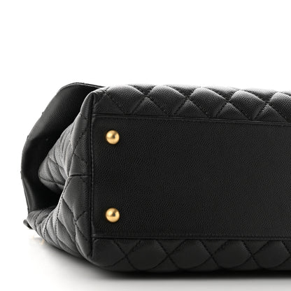 Chanel Caviar Quilted Medium Coco Handle Flap Black 9 of 10