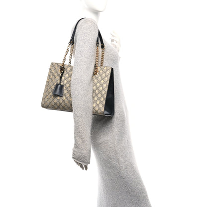 Gucci GG Supreme Monogram Bees Medium Padlock Tote Beige Oro Black 2 of 12