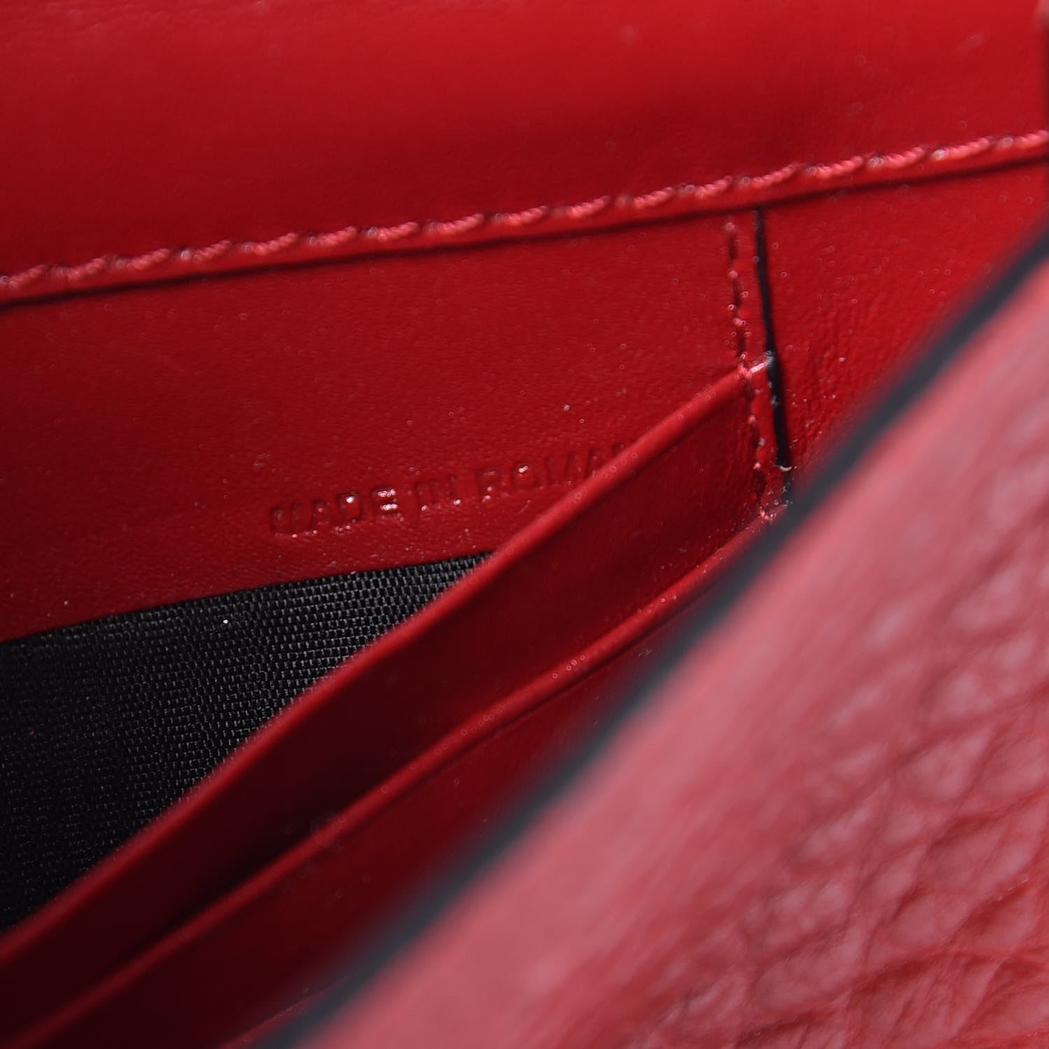 Burberry Signature Grain Calfskin Check Embossed Langley Crossbody Military Red 10 of 11