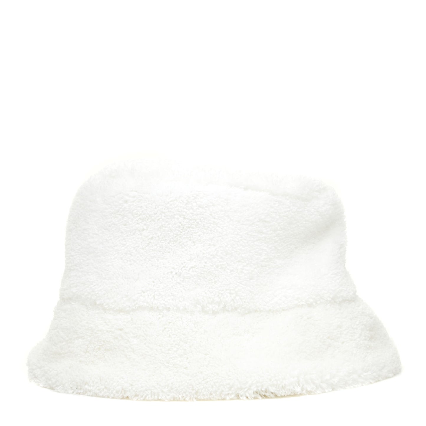 Terry Cloth Logo Embroidered Womens Bucket Hat M White Black