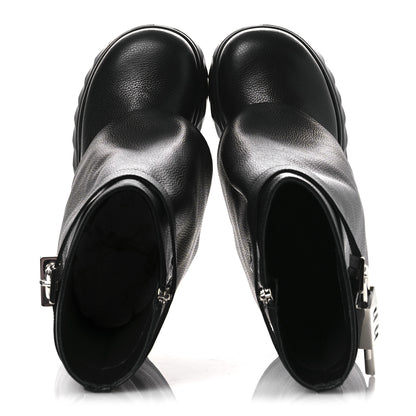 Givenchy Grained Calfskin Shark Lock Biker Ankle Boots 40 Black 2 of 11
