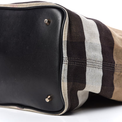 Burberry Canvas Mega Check Medium Ashby Hobo Black 24 of 32