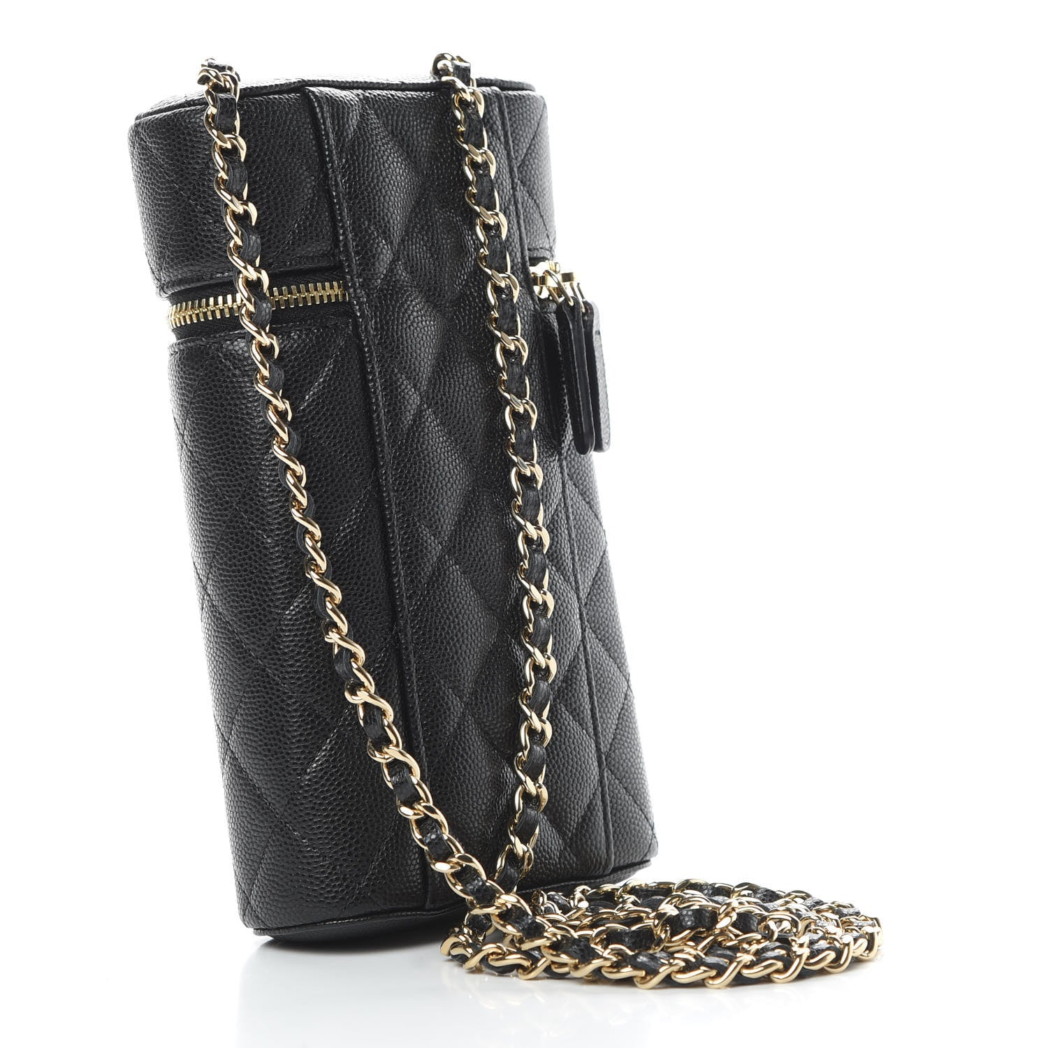 Chanel Caviar Quilted Phone Holder With Chain Black 3 of 11