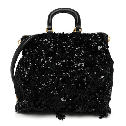 Prada Nylon Sequin Tote Black 1 of 18