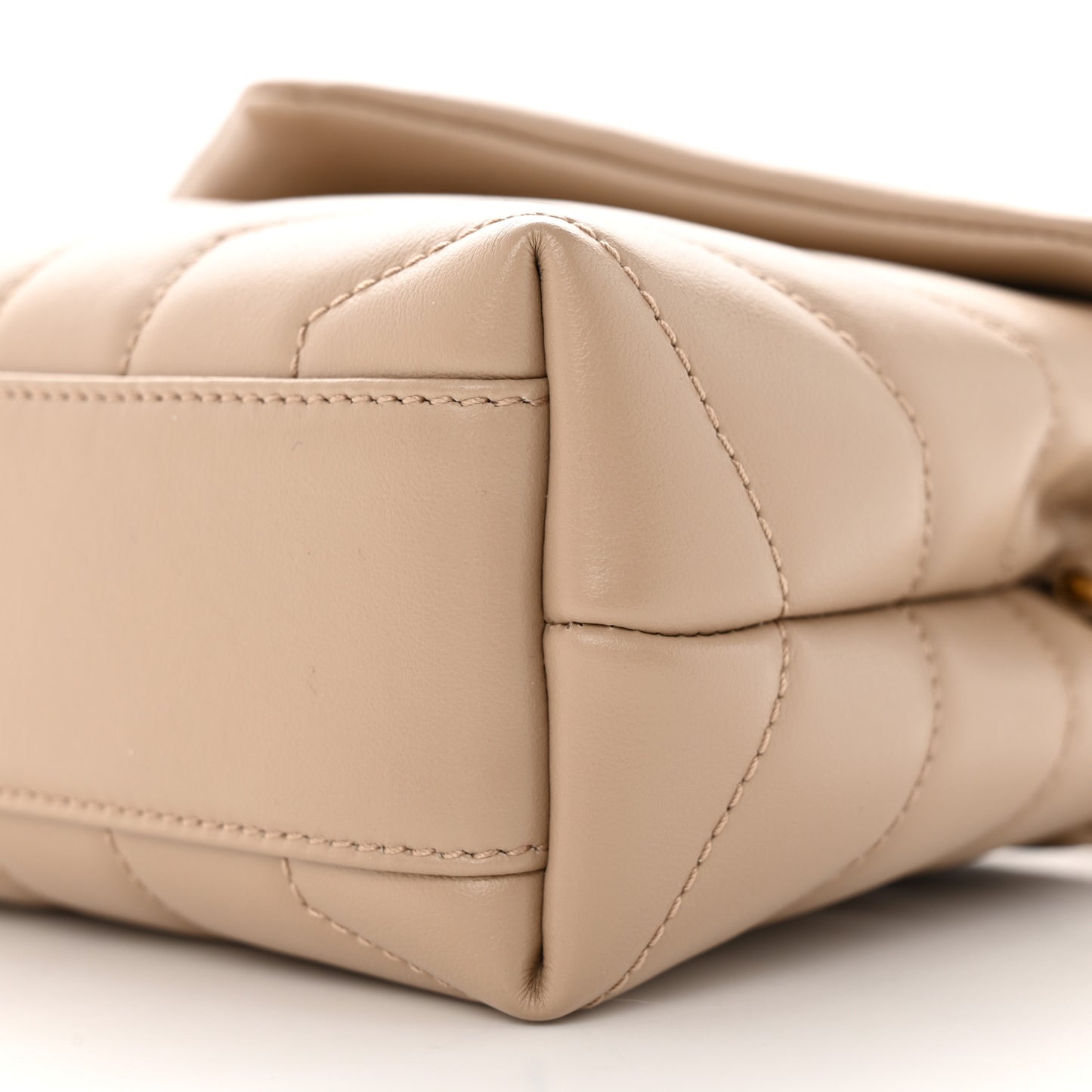 Calfskin Y Quilted Monogram Toy Loulou Crossbody Bag Dark Beige