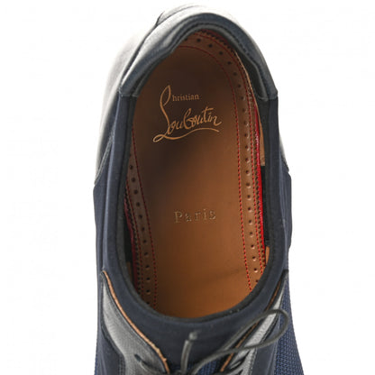 Christian Louboutin Neoprene Calfskin Mika Sky Mens Flats 46 Navy 7 of 11