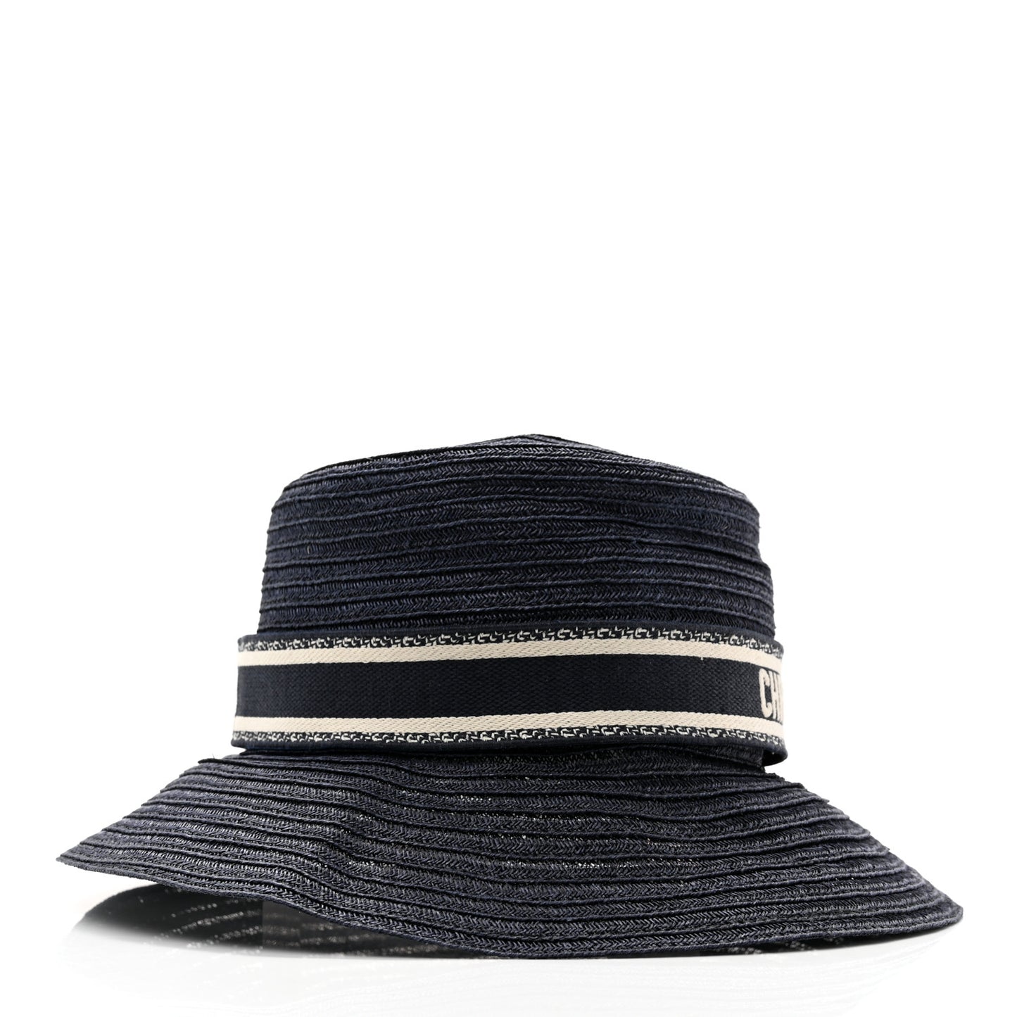 Straw Dioresort Large Brim Hat 58 Blue Fonce