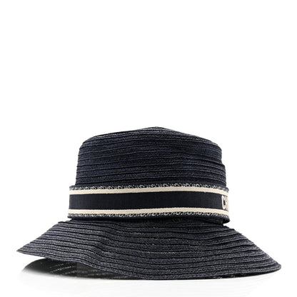 Christian Dior Straw Dioresort Large Brim Hat 58 Blue Fonce 5 of 10