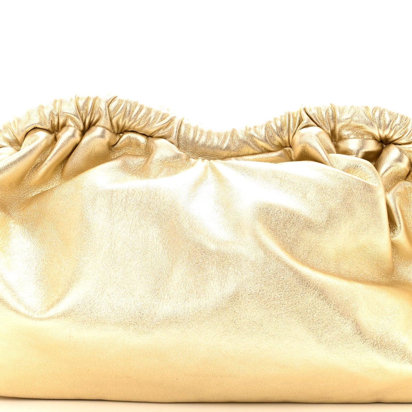 Metallic Lambskin Cloud Clutch Gold