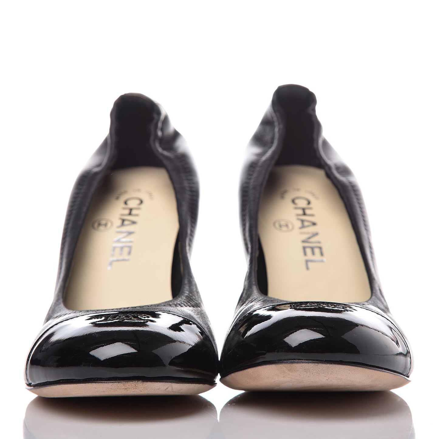 Lambskin Patent CC Elastic Pumps 38.5 Black