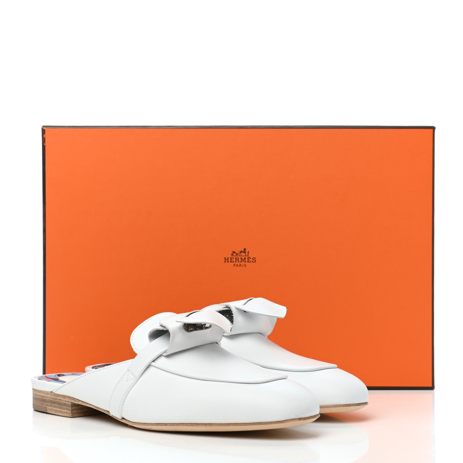 Hermes Calfskin Oz Mules 36 White 8 of 8