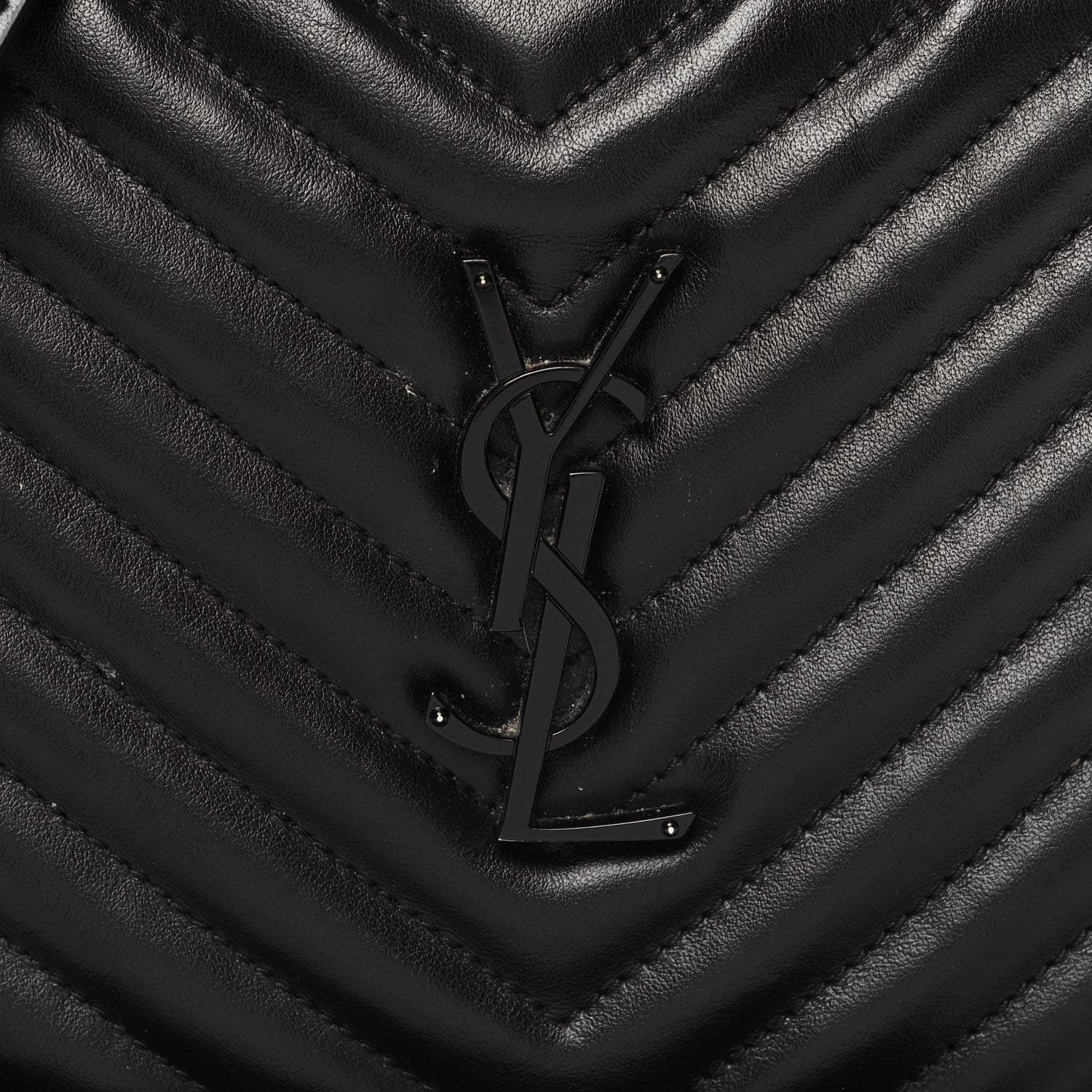 Saint Laurent Calfskin Matelasse Monogram Monochrome Lou Camera Bag Black 8 of 12