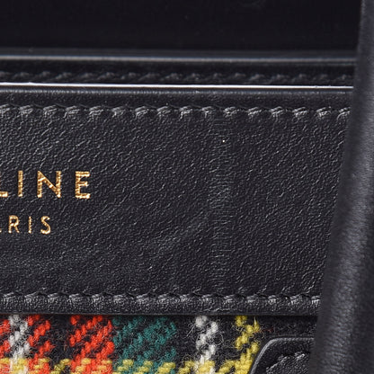 Celine Tartan Calfskin Nano Luggage Red Blue 9 of 11