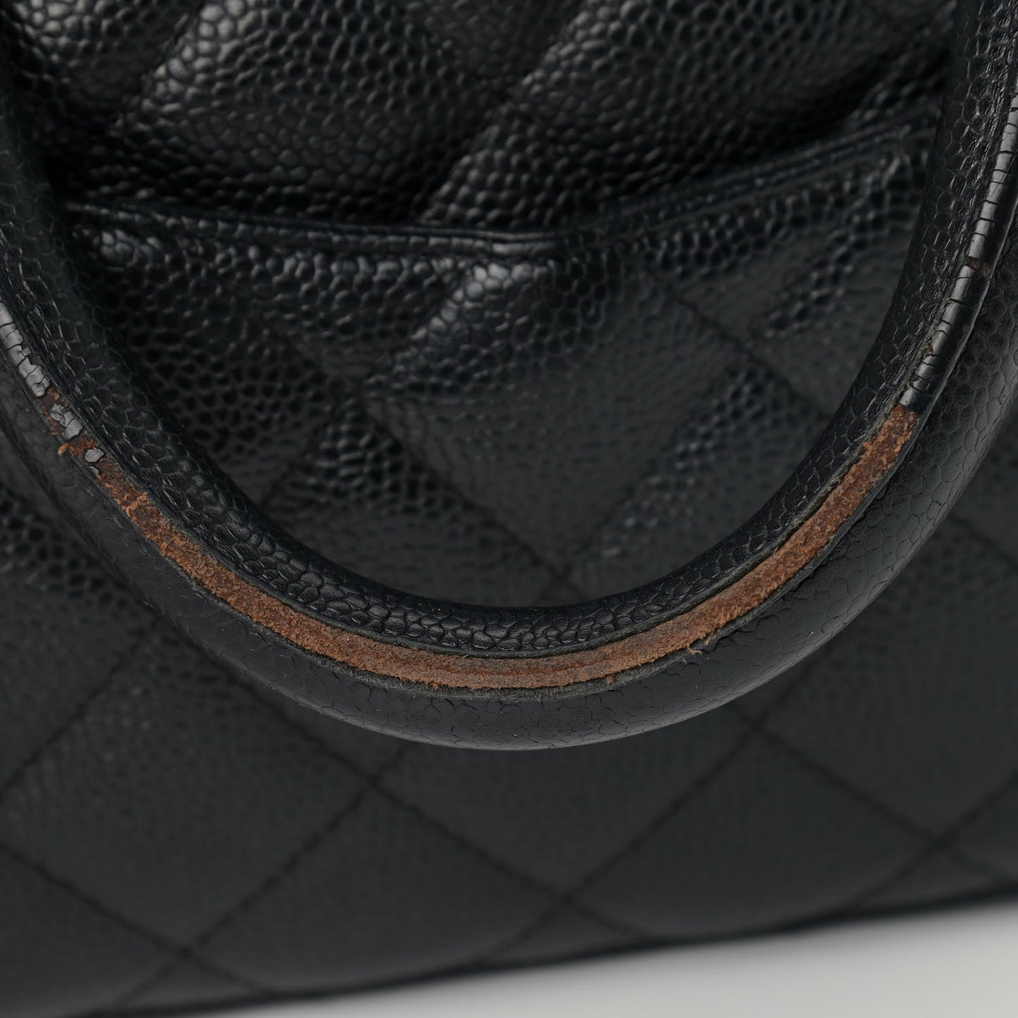 Caviar Quilted Large Bowler Black