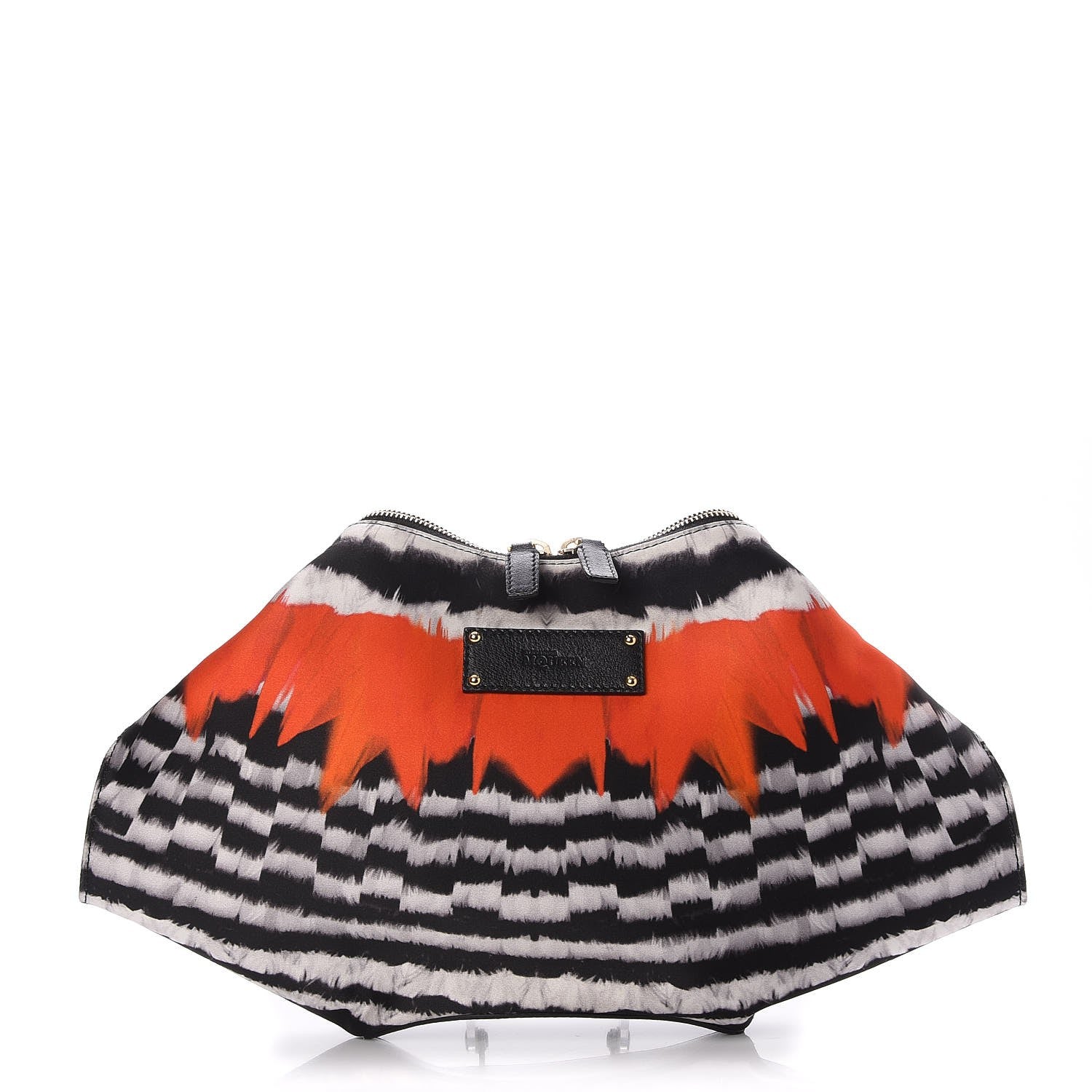 Alexander McQueen Silk Printed De Manta Clutch Red Black White 1 of 7