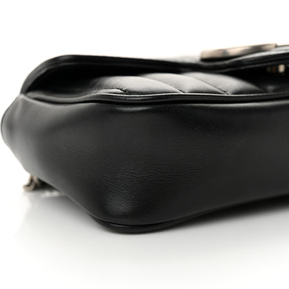 Gucci Calfskin Matelasse Aria Super Mini GG Marmont Shoulder Bag Black 9 of 13