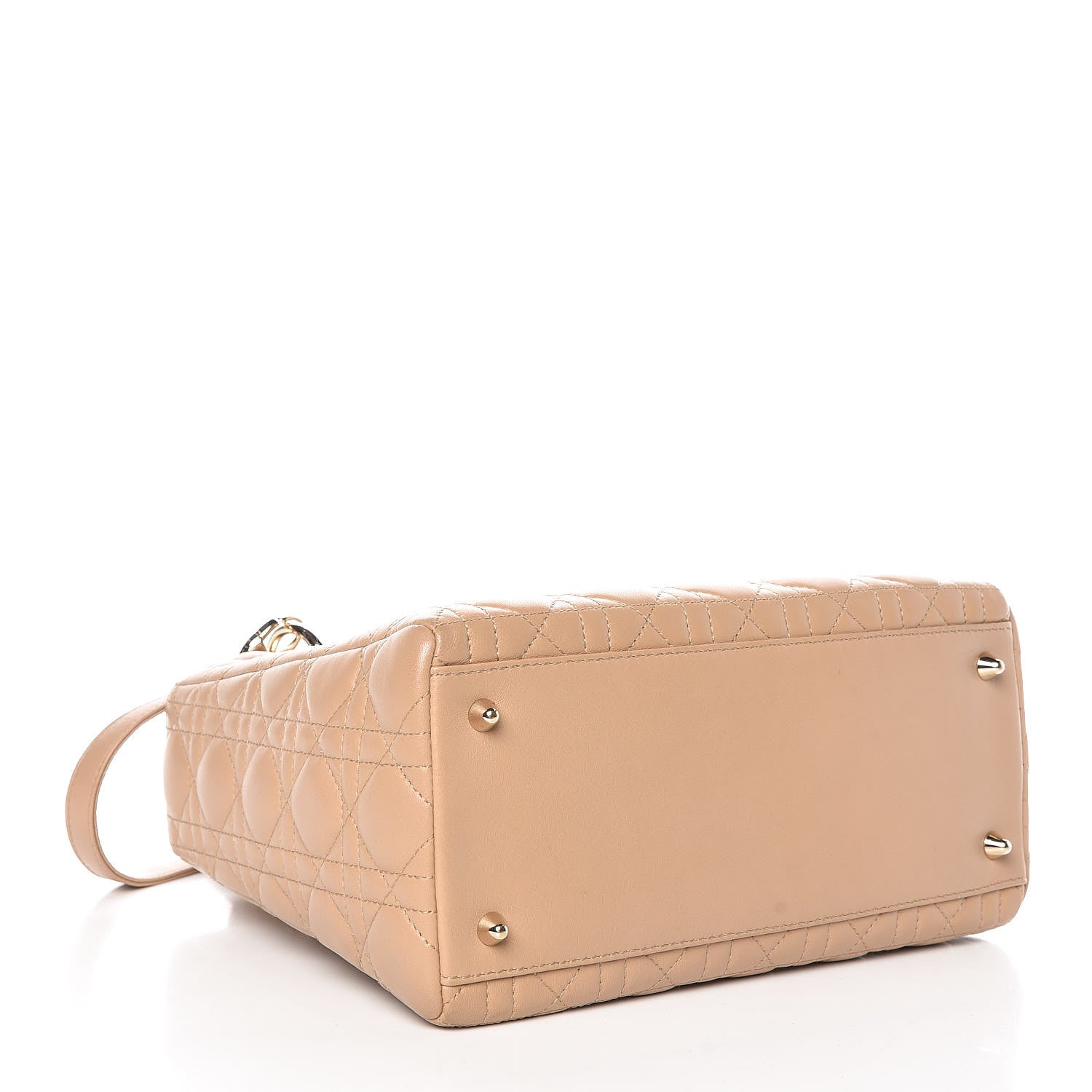 Christian Dior Lambskin Cannage Medium Lady Dior Beige 4 of 10