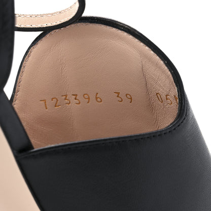 Gucci Malaga Kid Blondie 85mm Slingback Sandals 39 Black 8 of 9