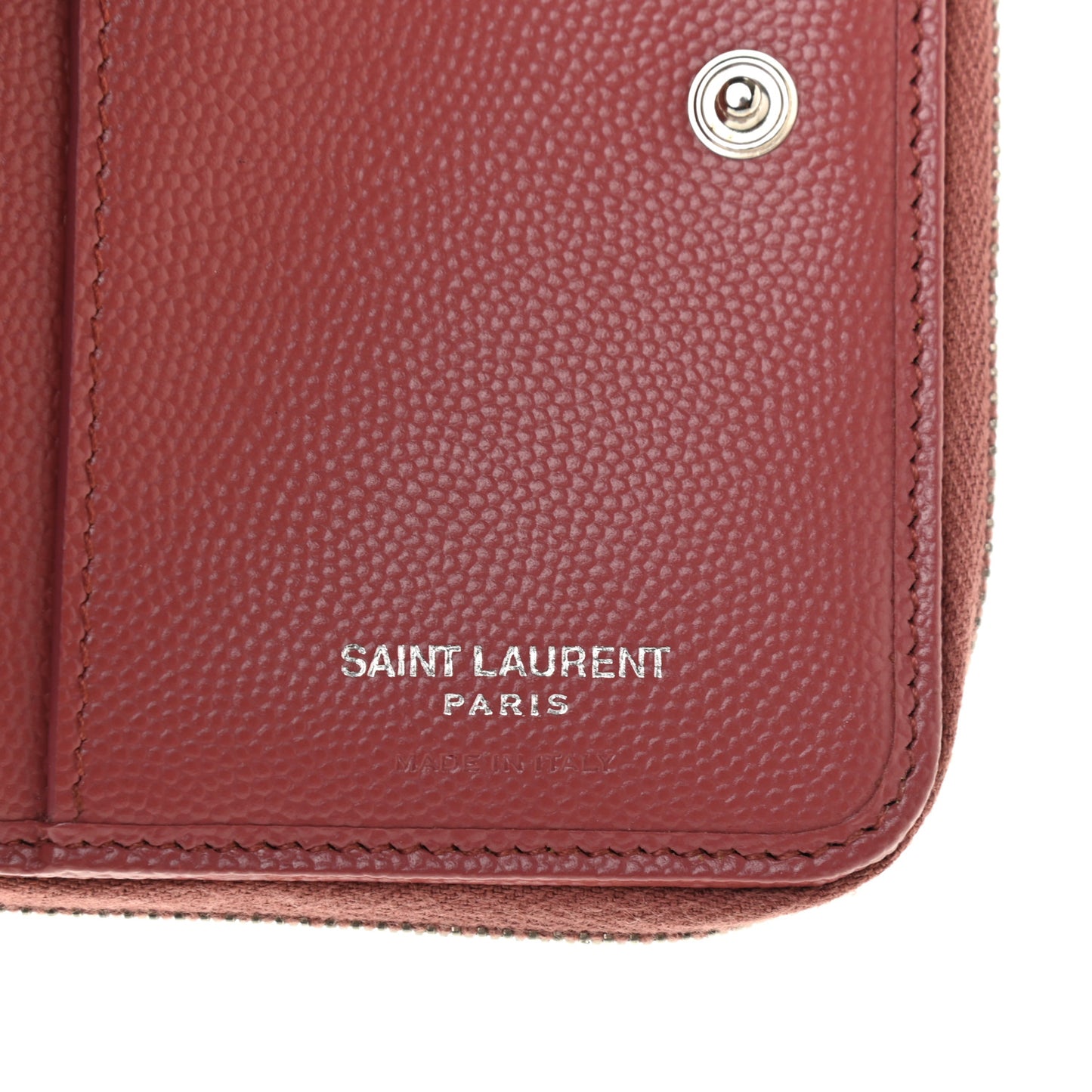 Grain De Poudre Matelasse Chevron Monogram Compact Zip Around Wallet Dark Rose