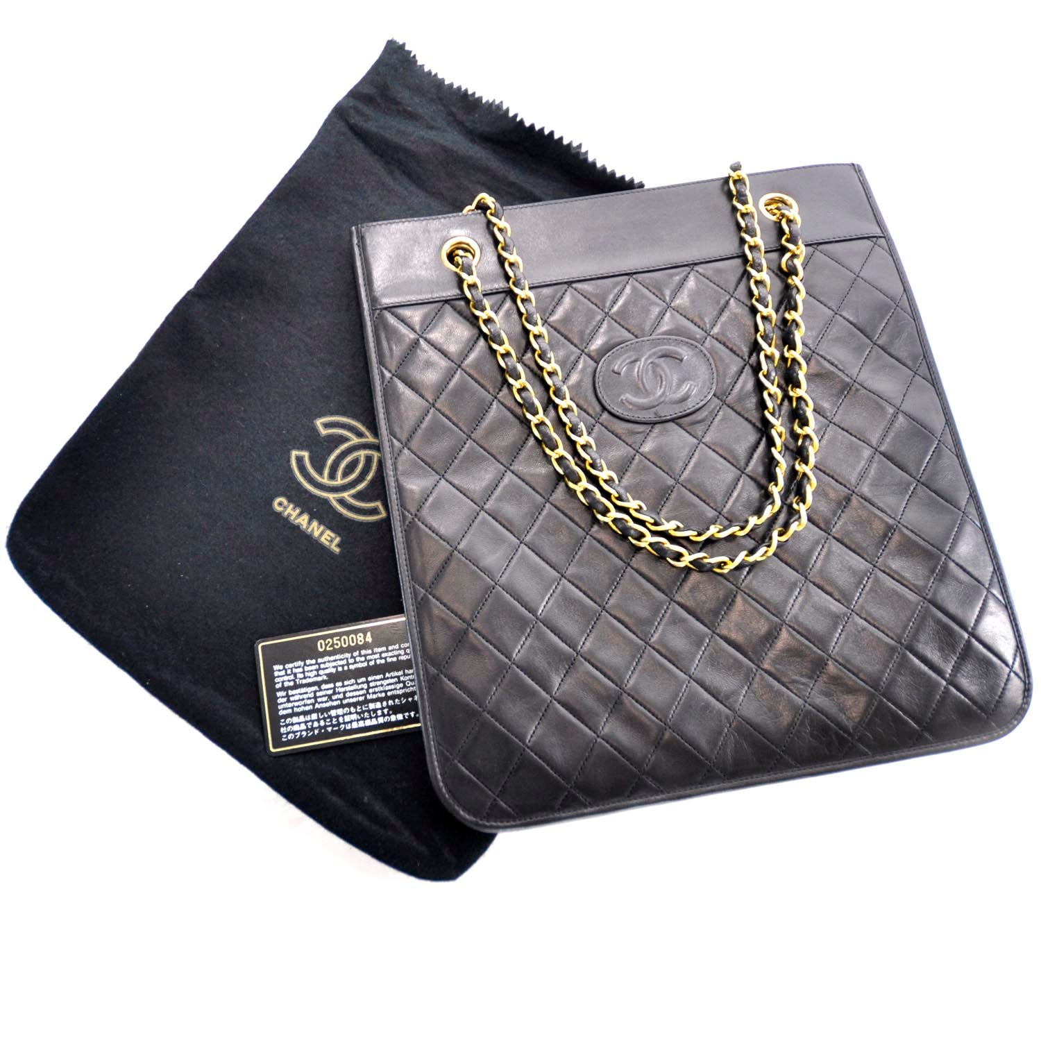 Chanel Lambskin Flat Tote Black 5 of 8