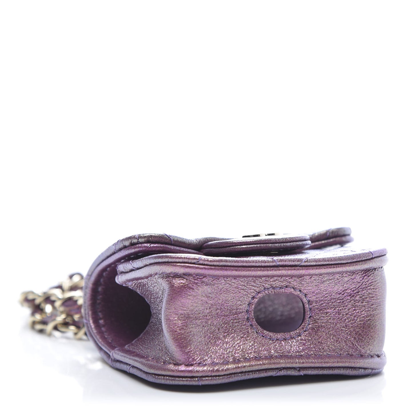 Iridescent Lambskin Quilted Airpods Pro Case Purple