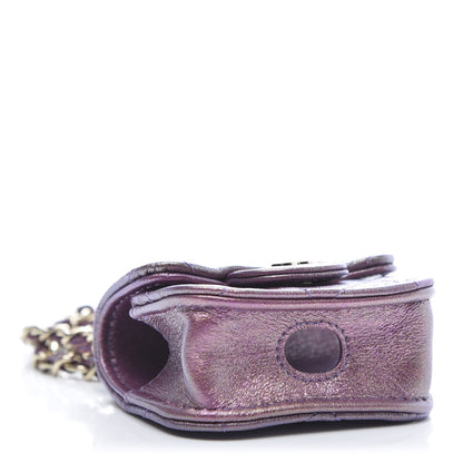 Chanel Iridescent Lambskin Quilted Airpods Pro Case Purple 4 of 11