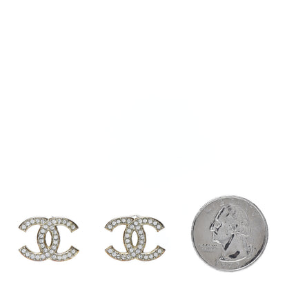 Chanel Crystal CC Earrings Gold 2 of 7