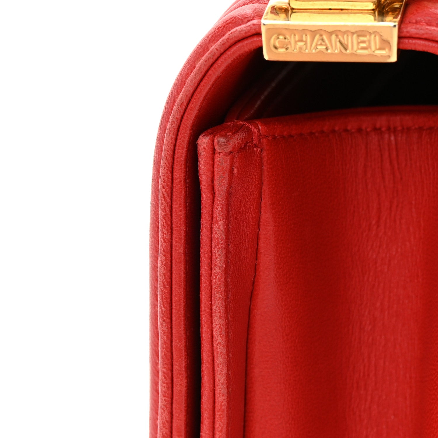Chanel Lambskin Embossed New Medium Boy Cube Flap Red 18 of 21