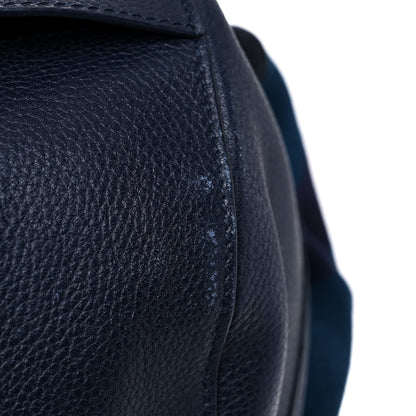 Burberry Grain Calfskin Canvas Mega Check Drifton Backpack Blue 17 of 19
