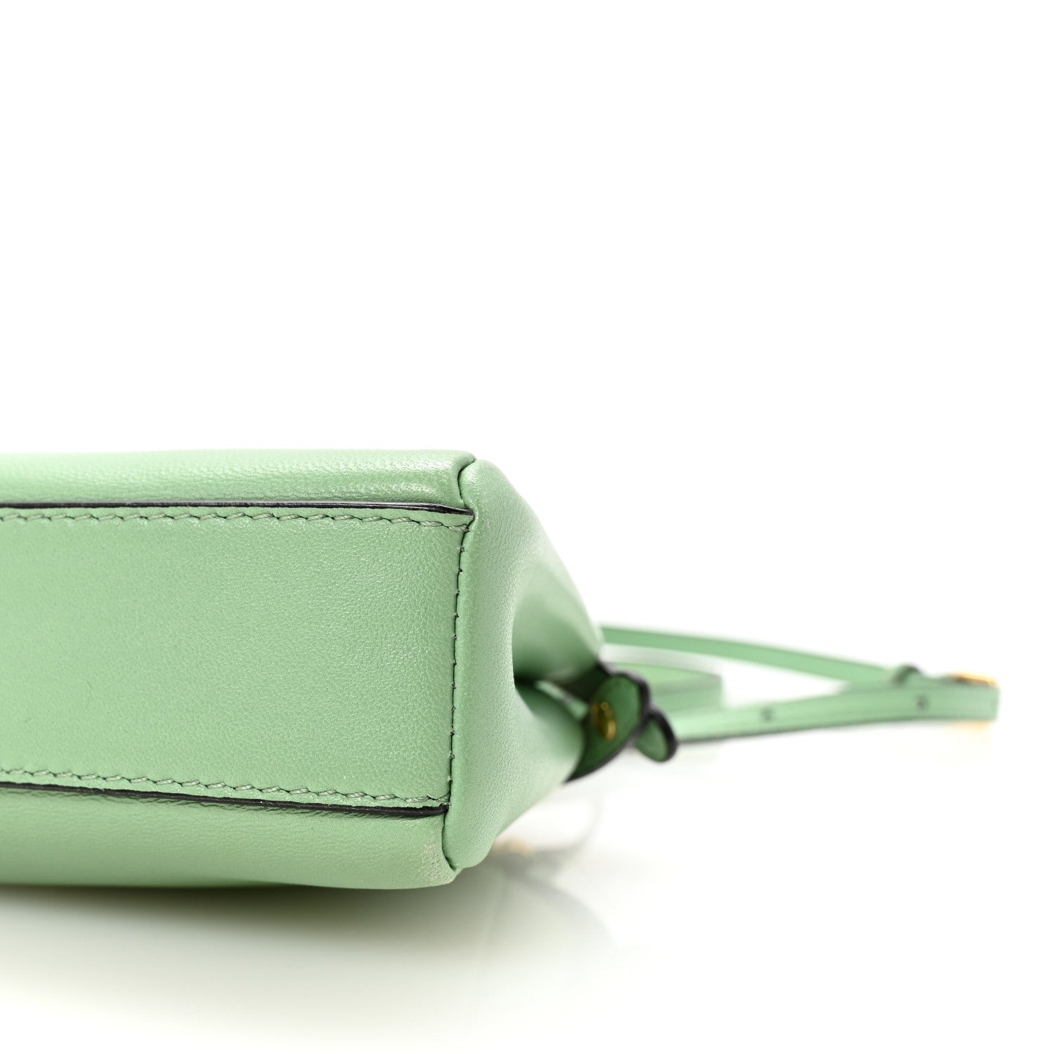 Fendi Shiny Nappa Micro Peekaboo Iconic Satchel Verde Acqua 9 of 9