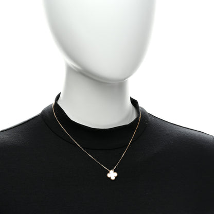 Van Cleef & Arpels 18K Yellow Gold Mother of Pearl Vintage Alhambra Pendant Necklace 2 of 6
