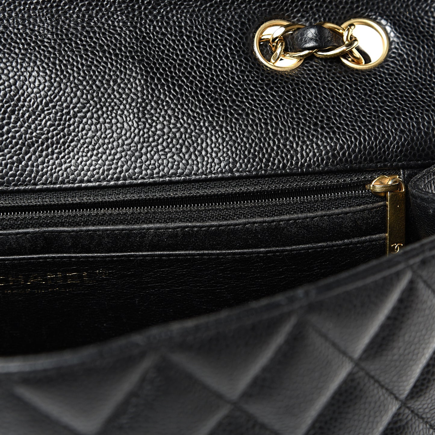 Caviar Quilted Jumbo Single Flap Black