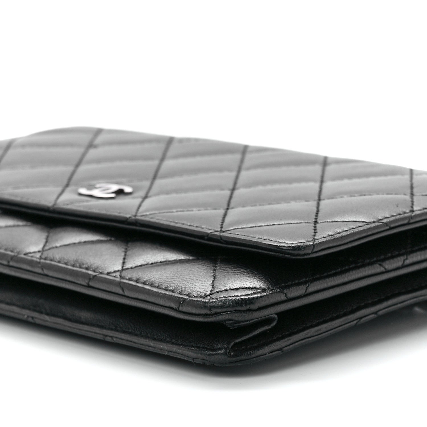Chanel Lambskin Quilted Wallet On Chain WOC Black 12 of 12