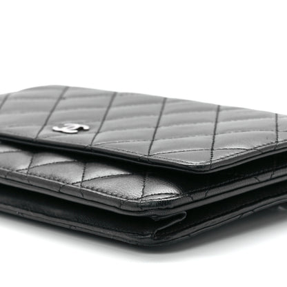 Chanel Lambskin Quilted Wallet On Chain WOC Black 12 of 12