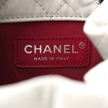 Chanel Aged Calfskin Quilted Gabrielle Backpack Black White 5 of 8