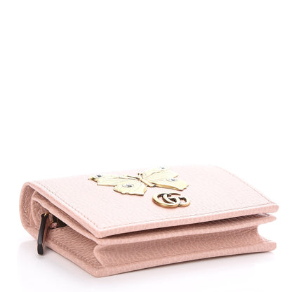Gucci Pebbled Calfskin Butterfly Card Case Perfect Pink 4 of 8