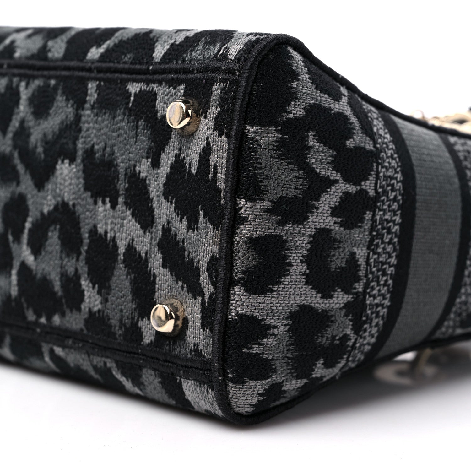 Christian Dior Canvas Mizza Embroidered Medium Lady D-Lite Gray 8 of 8