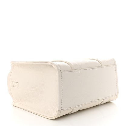 Marc Jacobs Grained Calfskin Mini The Tote Bag Cotton Silver 4 of 13