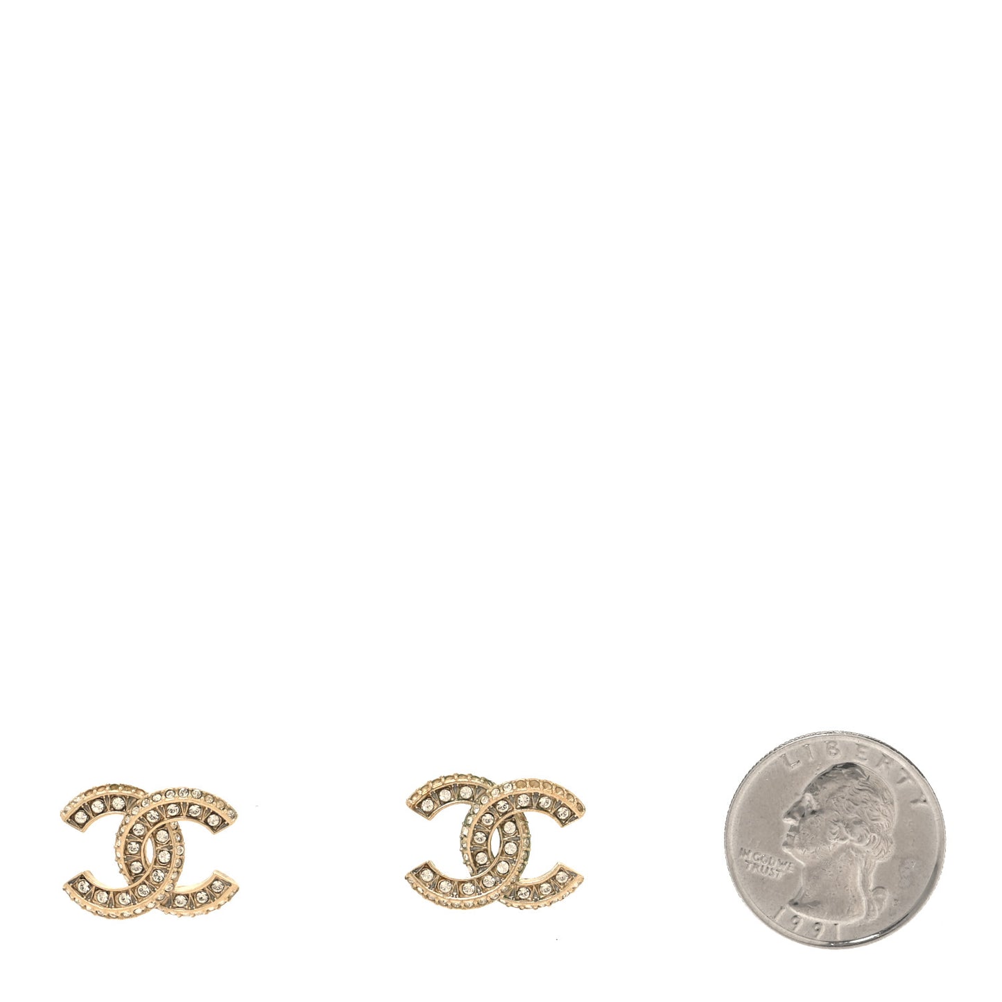 Crystal Timeless CC Earrings Light Gold