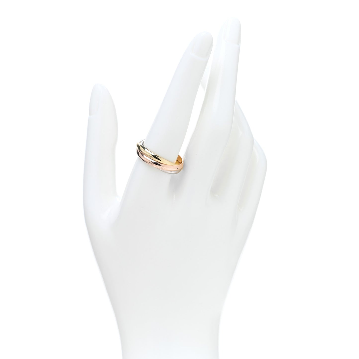18K Pink Yellow White Gold Small Trinity Ring 61 9.5