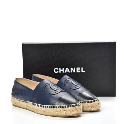 Chanel Lambskin CC Espadrilles 39 Navy Black 12 of 12
