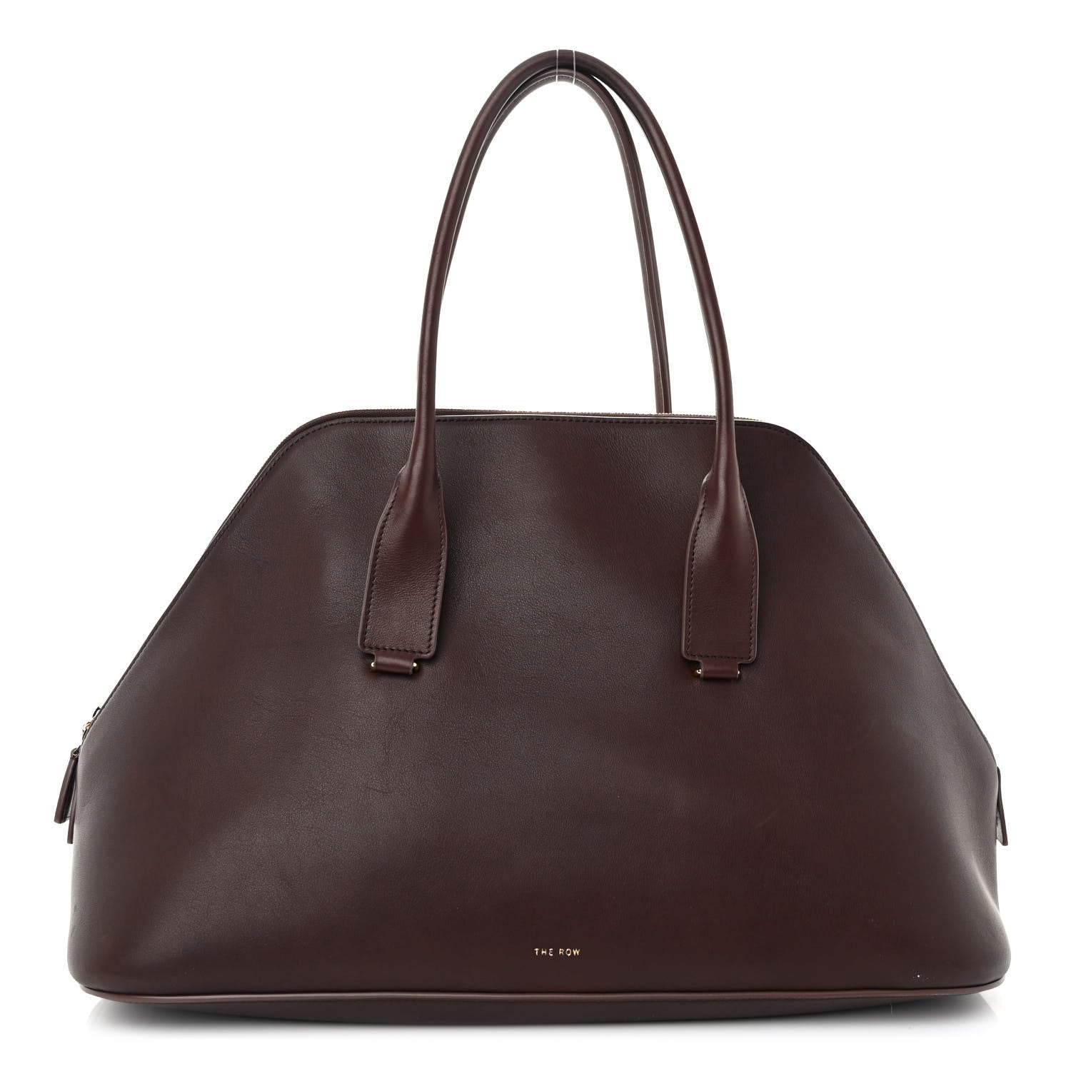 The Row Polished Saddle Calfskin Large Devon Bag Burgundy 1 of 9